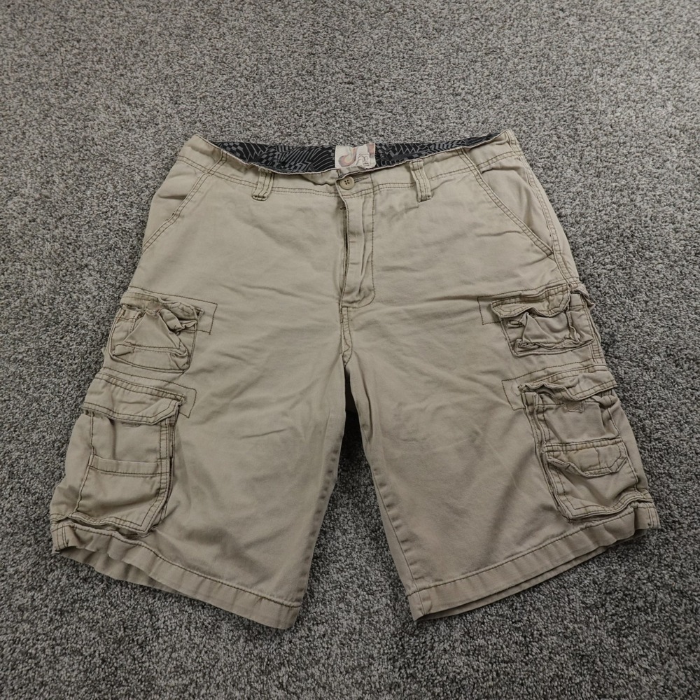 VTG Ocean Pacific Shorts Mens 36 Beige Cargo Military Army Grunge Skate Surf Y2K